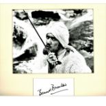 Bernard Bresslaw 13x13 mounted signature piece includes signed white card and a black and white