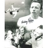 Football Nobby Stiles signed 10x8 black and white montage photo. Norbert Peter Stiles MBE (18 May