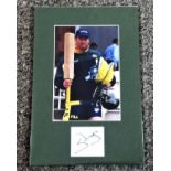 Cricket Steve Waugh signed and mounted Australia display . A white card signed by Australia