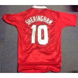 Football Teddy Sheringham signed Manchester United commemorative 1999 Champions League Final