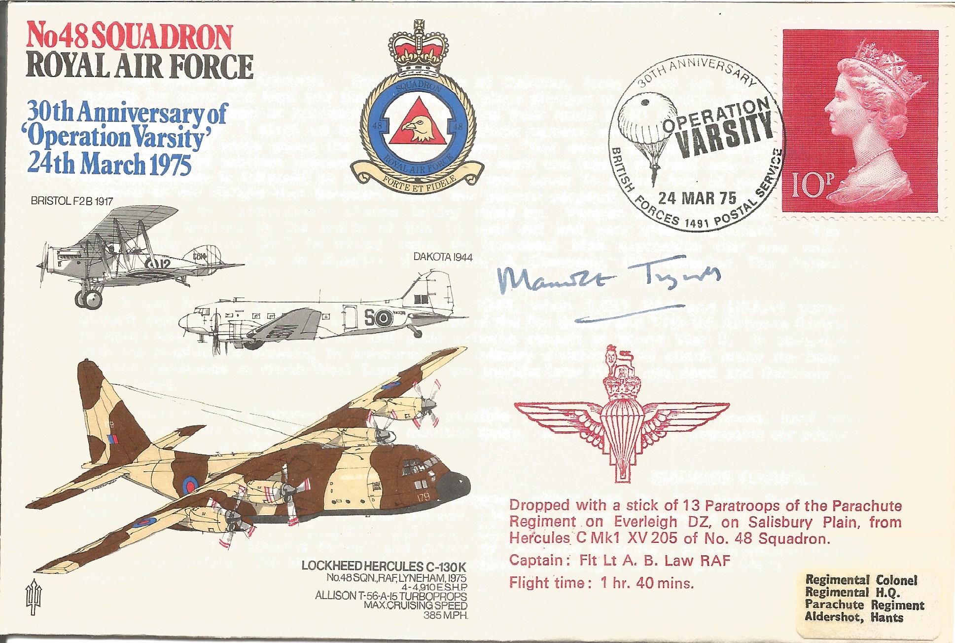 M Tugwell signed No48 Squadron RAF 30th Anniversary of Operation Varsity 24th March 1975 FDC No. 693