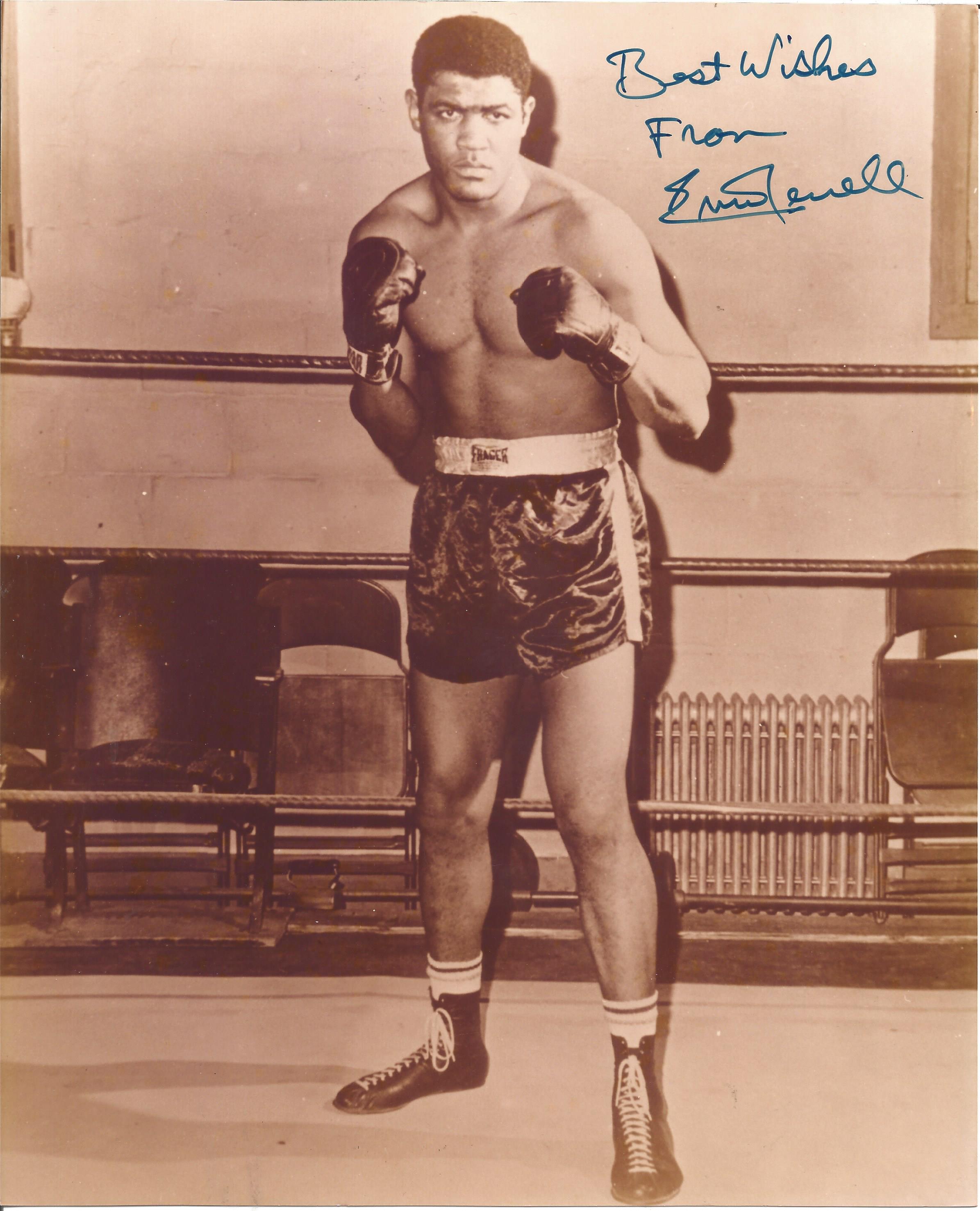 Boxing Ernie Terrell signed 10x8 black and white vintage photo. Ernest Terrell (April 4, 1939 -