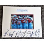 Cricket Kent 2002 squad multi signed mounted display. A colour photo of the Kent CCC team in a