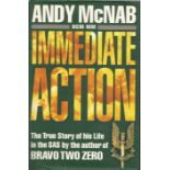 Andy McNab signed hardback titled Immediate Action signature on the inside title page. The true