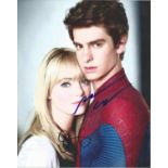 Emma Stone and Andrew Garfield signed 10x8 The Amazing Spiderman 2 colour photo. Good Condition. All