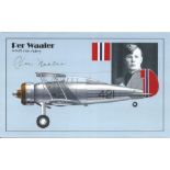 WW2 Norwegian fighter pilot Per Waaler signed 4 x 6 colour photo WWII 1 Victory. During the 1939