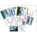 RAF FDC collection includes 5 first flight Covers signed by VIP includes 60th Anniversary of the
