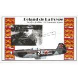French fighter ace Roland de la Poype Fighter Squadron 1/30 Normandie - Niemen signed b/w photo with