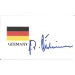 Erwin Peter Diekwisch WWII German Ace signed 5 x 3 card. Good Condition. All autographs come with