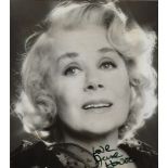 June Havoc Signed 10 x 8 inch b/w photo, Top half of right-hand edge has indentations from contact