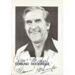 Edmund Hockridge signed 8. 5 x 6 inch b/w magazine photo to Michael. Condition 8/10. Good Condition.