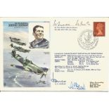 Top WW2 fighter ace Air Vice-Marshal Johnnie Johnson CB CBE DSO DFC DL C. Eng, plus 2 other signed