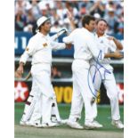 Cricket Robert Croft signed 10x8 colour photo pictured celebrating while playing for England. Good