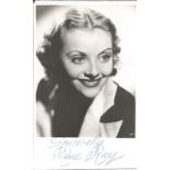 Rene Ray Signed 6 x 4 inch b/w photo. Condition 7/10. Good Condition. All autographs come with a