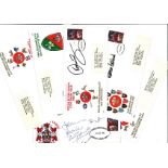 Welsh Rugby FDC collection includes 6 Centenary covers 3 signed by legends such as Warren Gatland,