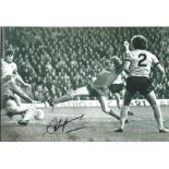 Football Steve Heighway signed 12x8 black and white photo pictured in action for Liverpool.