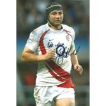 Rugby Union Steve Borthwick signed 12x8 colour photo pictured playing for England. Good Condition.