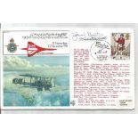 Jean Batten and Comm Robert Maxwell signed 60th anniv of the first flight from England to