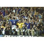 Football Emile Heskey 12x8 signed colour photo pictured celebrating while playing for Leicester