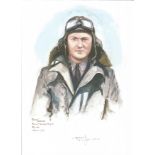 Plt Off Frank Joyce WW2 RAF Battle of Britain Pilot signed colour print 12 x 8 inch signed in