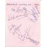 Sheffield Utd CC 1956 signed album page. Good Condition. All autographs come with a Certificate of