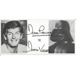 PROWSE, Dave (b. 1935) Actor best known for his role as Darth Vader in Star Wars. 8 x 4 signed