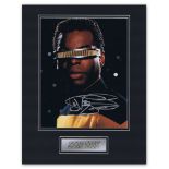 Stunning Display! Star Trek LeVar Burton hand signed professionally mounted display. This