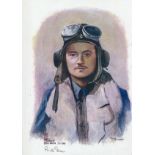 Plt/Off Trevor Gray WW2 RAF Battle of Britain Pilot signed colour print 12x8 signed in pencil. Image