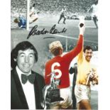 1966 World Cup football Gordon Banks signed 10 x 8 inch colour montage photo. Condition 8/10. Good
