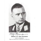 WW2 Oberst Hajo Herrmann signed 6x4 black and white photo. Good Condition. All autographs come