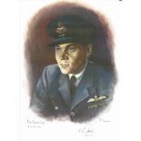 Flt/Lt Richard Jones WW2 RAF Battle of Britain Pilot signed colour print 12 x 8 inch signed in