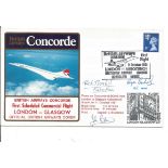 Cptn J Bradshaw, J Burchell and R Bricknell signed Concorde first scheduled commercial flight