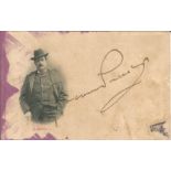 Giacomo Puccini (1858-1924), signed portrait postcard photograph. Slight staining to LH side, but