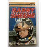 Barry Sheene Motor Racing champ signed soft back book A Will to Win. Good condition. All signed