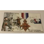 Football Bobby Charlton signed 2002 cover comm. The Christmas 1914 Truce in the Trenches football