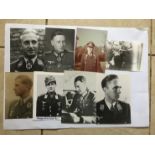 WW2 German signed photos, eight mainly 6 x 4 unidentified photos some signed on front, some on back,