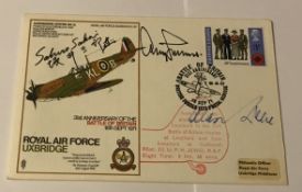 WW2 Aces multiple signed SC30 RAF Uxbridge Spitfire cover. Signed by Saburo Sakai, Adolf Galland and