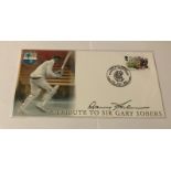 Cricket legend Gary Sobers signed 2004 cover dedicated to him. Good condition. All signed pieces