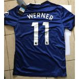 Timo Werner signed Blue Chelsea Football Shirt. Good condition. All signed pieces come with a