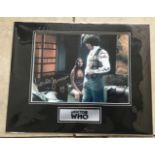 Dr Who Tom Baker and Louise Jameson signed 10 x 8 inch colour photo, mounted with plaque to