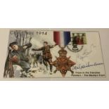 Football Bert Trautman and Bobby Charlton signed 2002 cover comm. The Christmas 1914 Truce in the