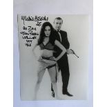 James Bond Martine Beswick signed 10 x 8 inch b/w photo; she has added rare inscription As Zora from