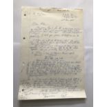 WW2 Colditz escaper Pat Reid MC handwritten one page letter asking author Alan Cooper for help