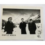 Simple Minds Jim and Charley signed vintage 10 x 8 inch b/w group photo, with letter from Management