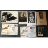 WW2 Luftwaffe aces signed photograph and cover collection. Four photos inc Gunter Rall KC, Field