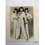 The Three Degrees music group signed vintage 10 x 8 inch b/w photo. Good condition. All signed