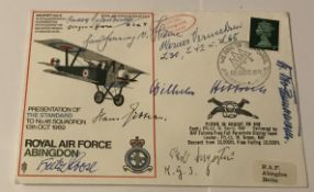 Great War Luftwaffe aces multiple signed cover, nine autographs inc Wilhelm Bittrich, Jurgen