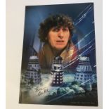 Dr Who Tom Baker signed 12 x 8 inch colour photo. Good condition. All signed pieces come with a