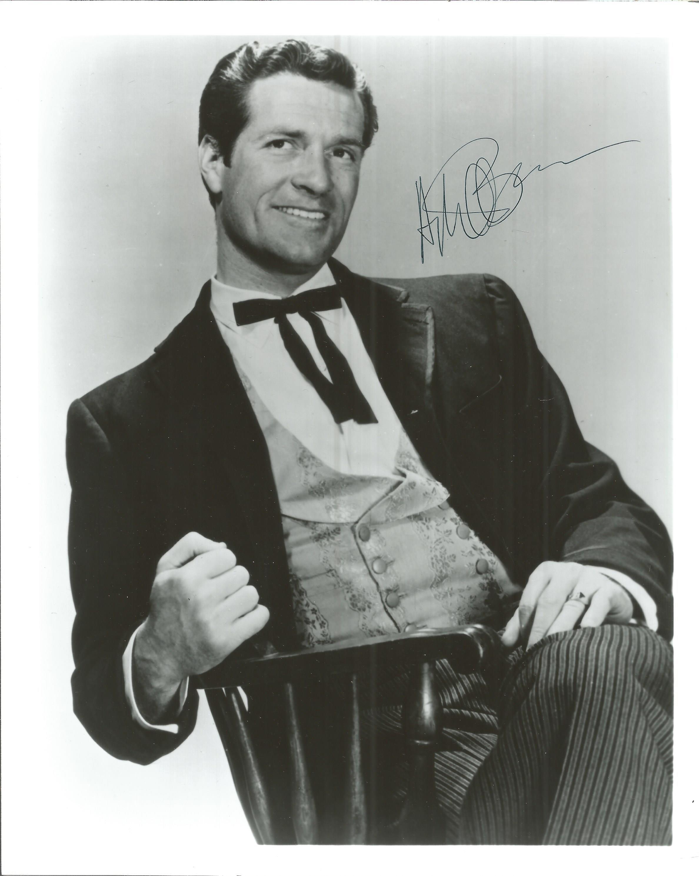 Hugh O'Brian signed 10 x 8 inch b/w Wyatt Earp photo. Good condition. All signed pieces come with