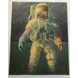 Apollo Astronaut Alan Bean signed colour 14x 11 inch print of his painting That's How It Felt to